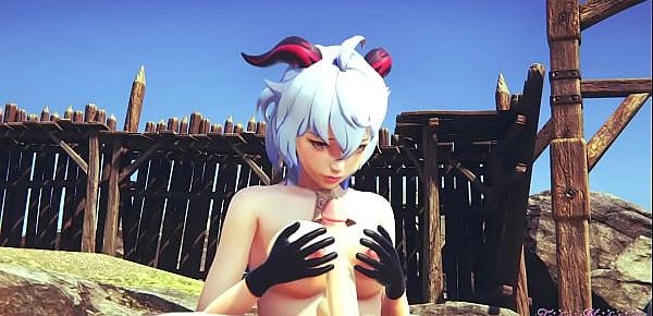 Genshin Impact Hentai - Ganyu boobjob and fucked with creampie in her pussy - Anime Manga Japanese Porn